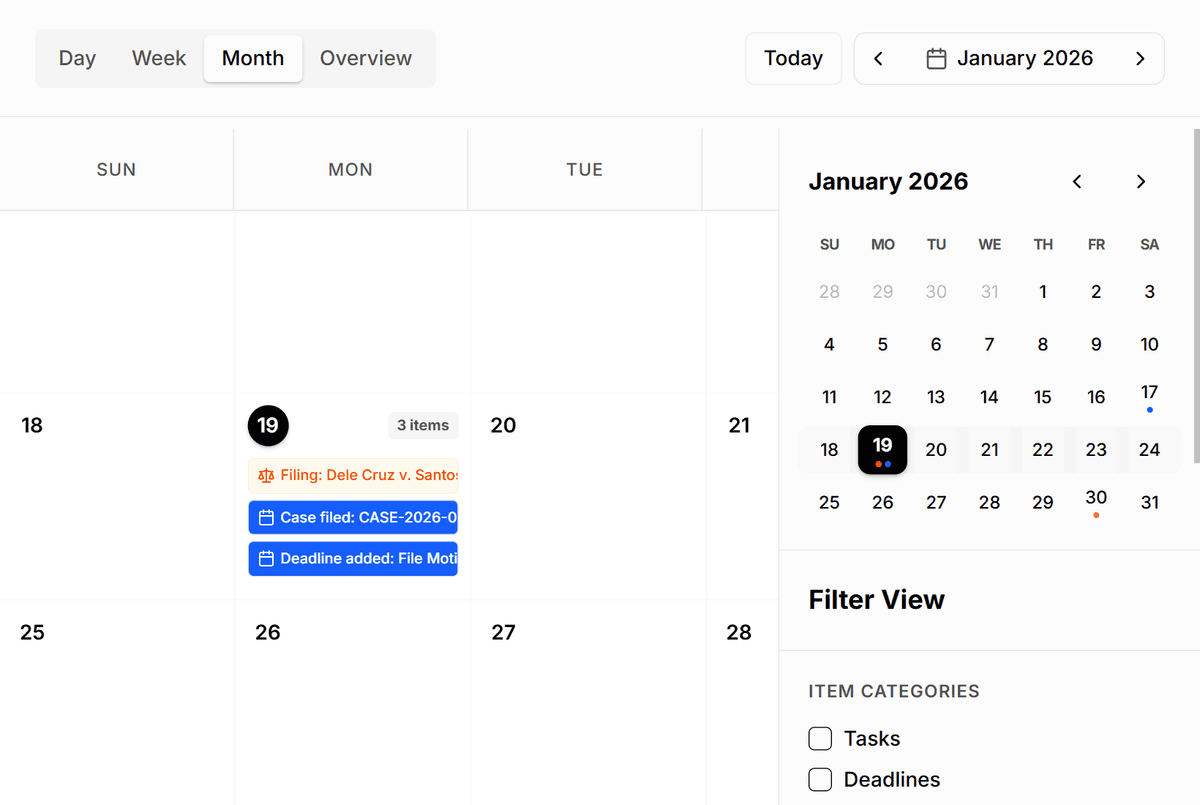 Calendar & Task Management